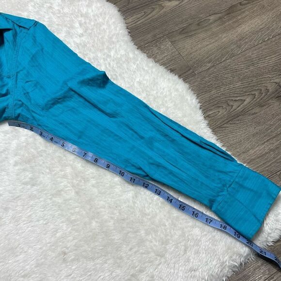 Guess Blue Snap Front Long Sleeve Shirt Mens Size Small or Youth Large Cotton - Picture 9 of 9